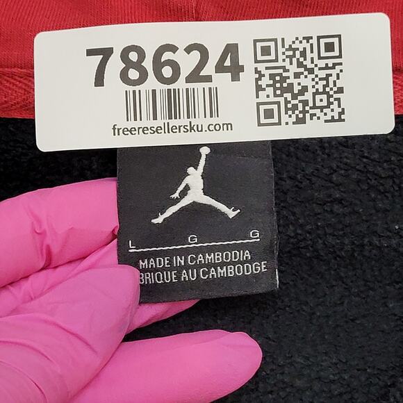 Vintage Air Jordan Terry Hoodie Large 25x27 Baggy Faded Black - Picture 11 of 12